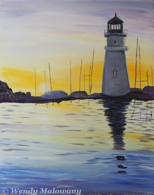 port-dalhousie-sunset-painting-malowany